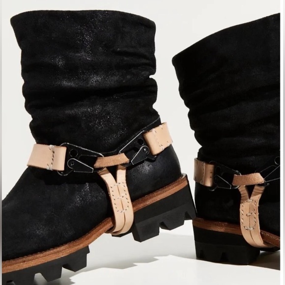 NEW! We The Free Reyna Harness Boot - Free People - Black Leather - Picture 3 of 5